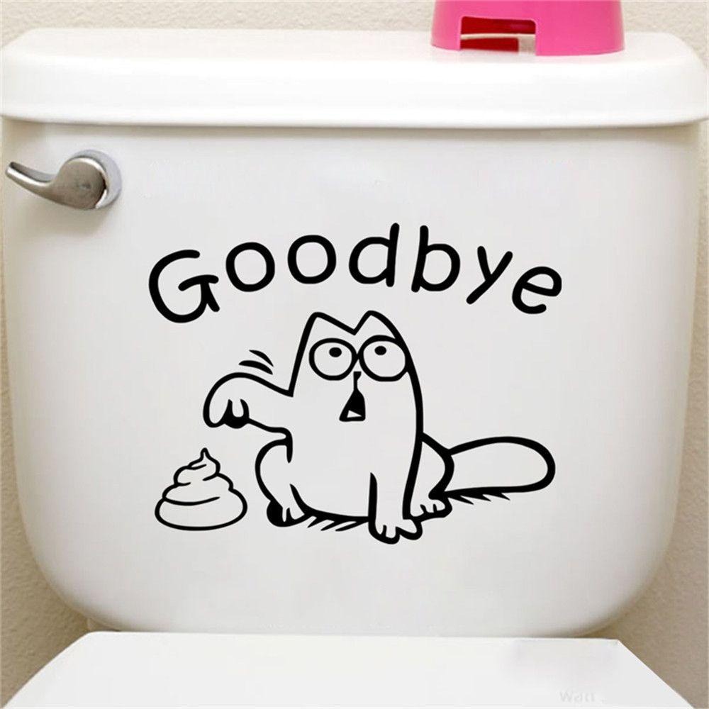 GOGOUP Sticker Dán Nắp Bồn Cầu Hình Hoạt Hình Dễ Thương