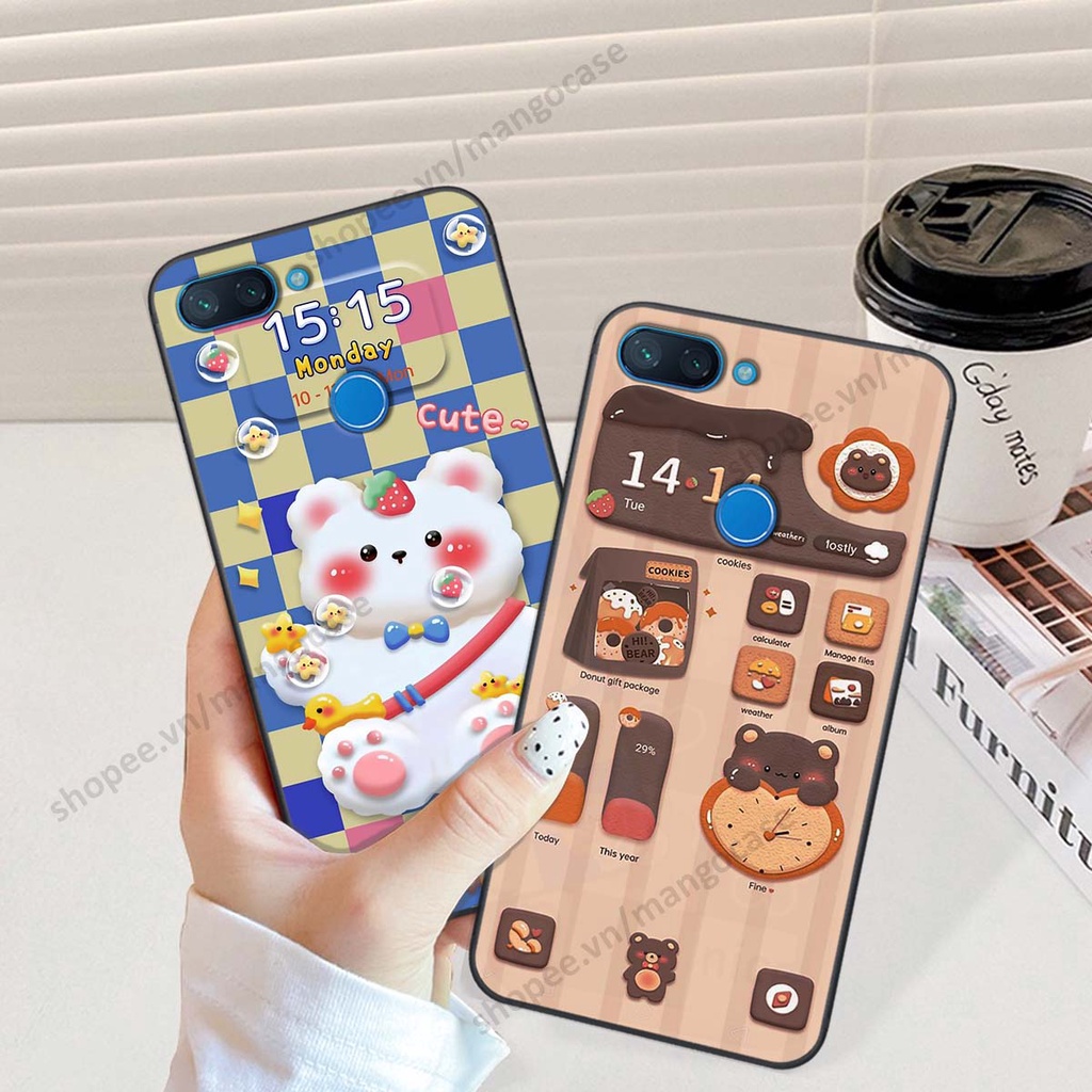 Ốp lưng Xiaomi Mi 8 SE / Mi 8 Lite hình gấu, thỏ, đồng hồ cute dễ thương