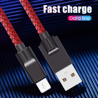 1M Zinc Alloy Armor Woven Fast Charging Cable For iPhone Samsung Type-C USB Charge Data Line