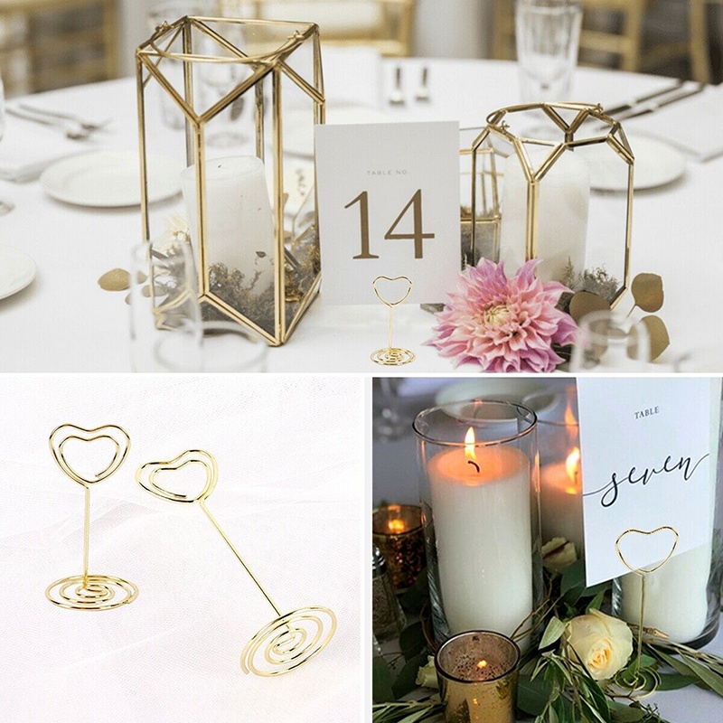 Set 10/20 Kẹp Giữ Ảnh Để Bàn Hình Trái Tim Bằng Giấy Chất Lượng Cao