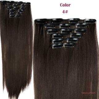 Set 6 Tép Tóc Giả Thẳng 24inch 16 Kẹp