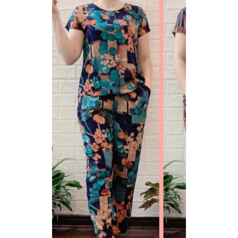 Bộ lanh trung niên ống sớ tay cộc quần lỡ cực sang- chất lanh nhung 3D size từ 45-62kg