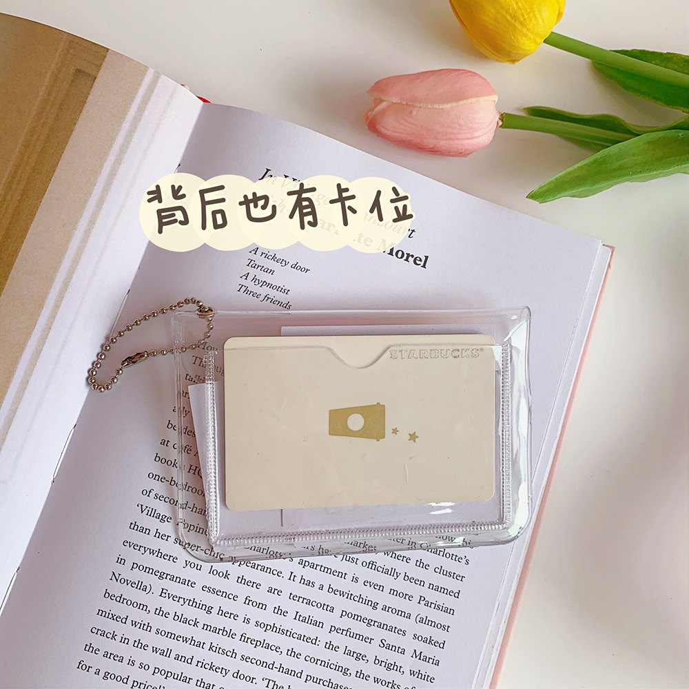Ví Đựng Thẻ Ngân Hàng/Thẻ ID Màu Trong Suốt Lấp Lánh Đơn Giản