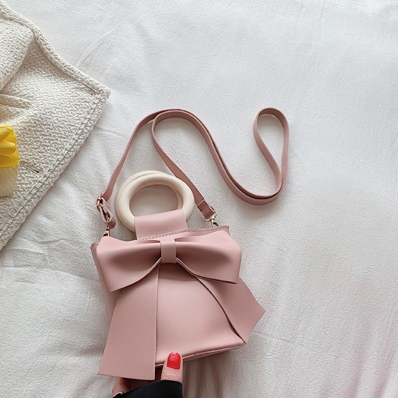 Túi Đeo Chéo Bằng Da PU Thắt Nơ Dành Cho Nữ