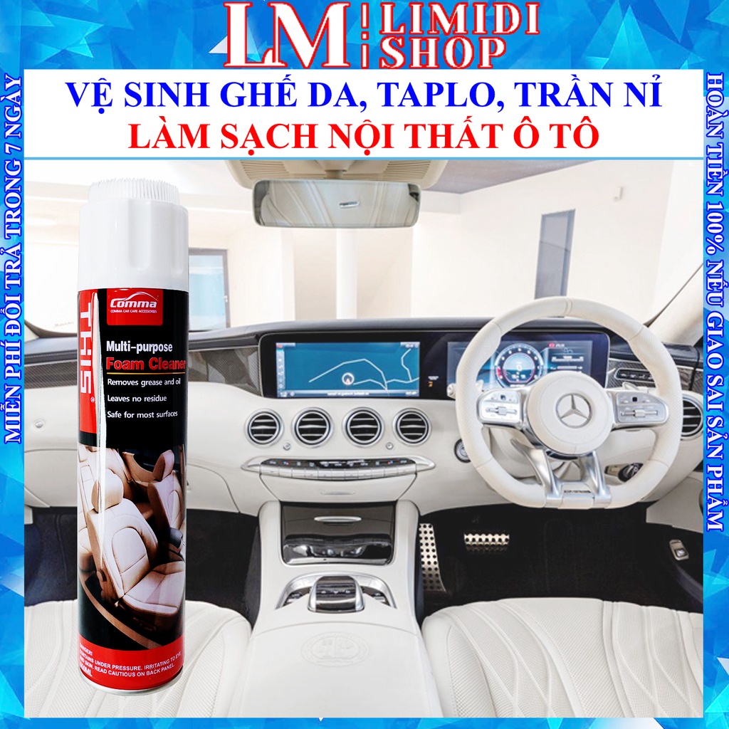 [FLASHSALE] Vệ Sinh Ghế Da - Taplo - Thảm Lót Sàn - Vệ Sinh Nội Thất Ôtô Dung Dịch Tẩy Rửa - THIS Foam Cleaner