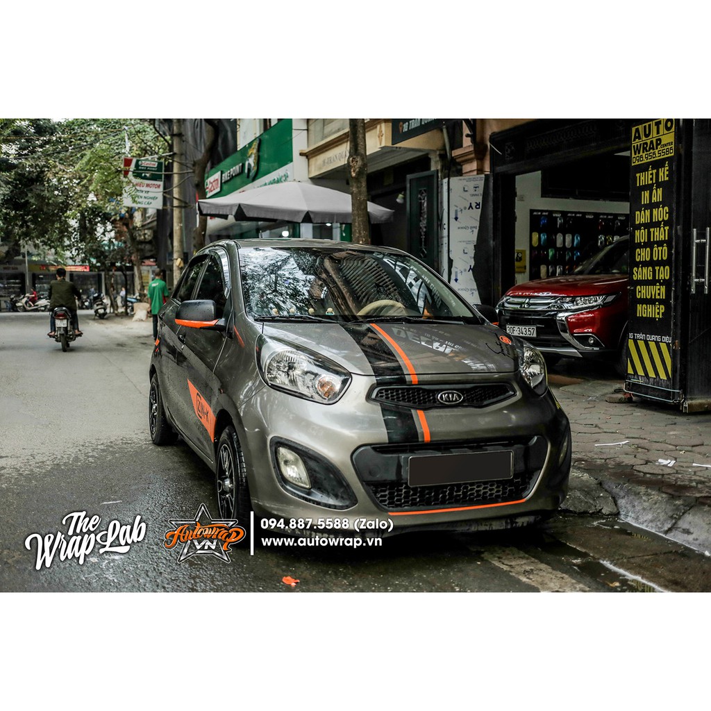 Tem họa tiết xe Morning Zin-K Racing - Tem họa tiết ô tô Kia, tem dán sườn xe thể thao