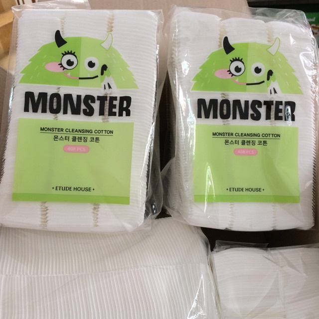 Bông tẩy trang Etude House Monster Cleansing Cotton 408 miếng