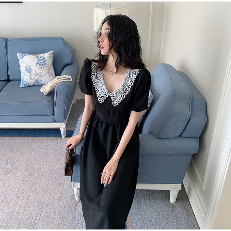 Đầm Tay Phồng Ôm Eo Thời Trang Retro Cá Tính Cho Nữ