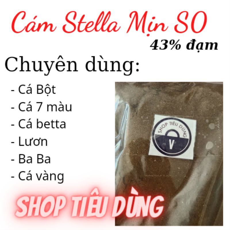 1kg Cám STELLA S0 xay mịn 43% Đạm Nổi Cho Cá bột , cá bảy 7 màu guppy , cá betta , baba baba , lươn, cá vàng , ếch