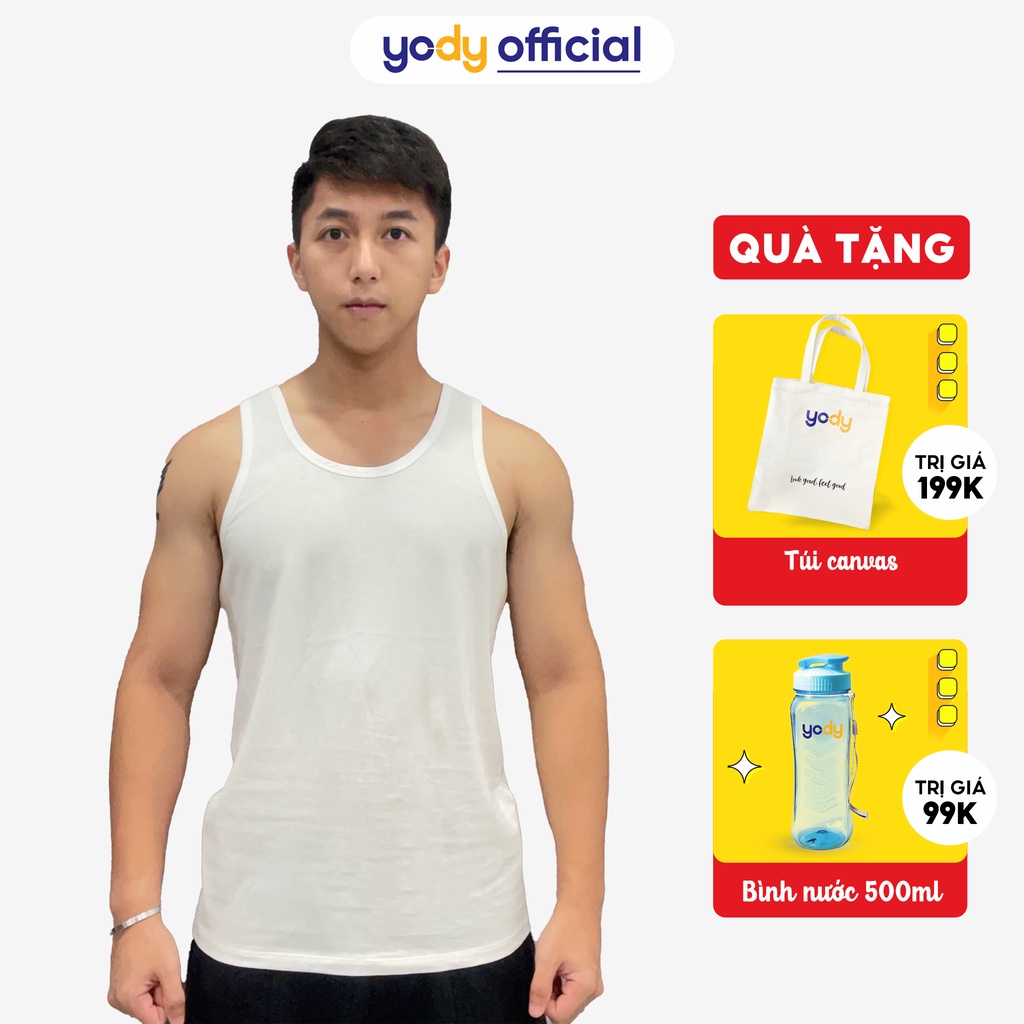 Áo ba lỗ Yody nam chất liệu cotton mềm mại thoáng mát BLM5007