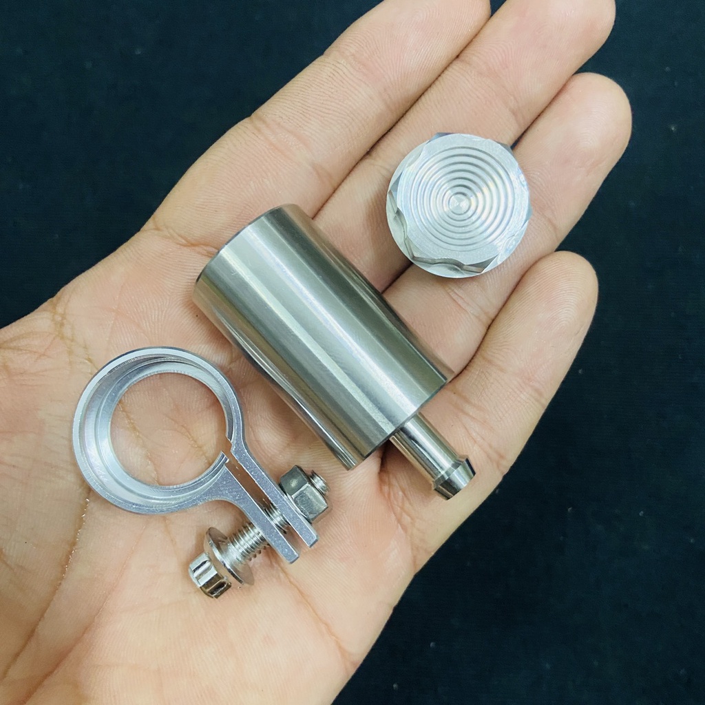 Bình dầu inox đặc 304 nguyên khối gia công CNC , sử dụng cho tay thắng bình dầu rời, thắng đĩa sau xe máy