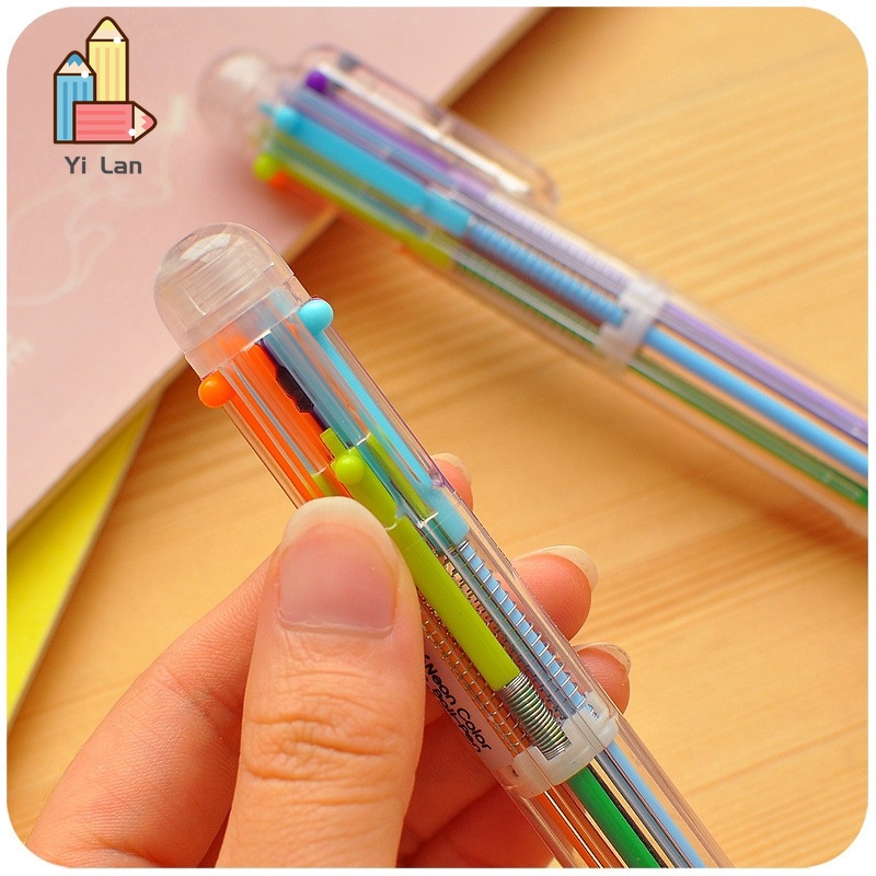 Bút bi 6 màu loại bấm ngòi 0.5mm