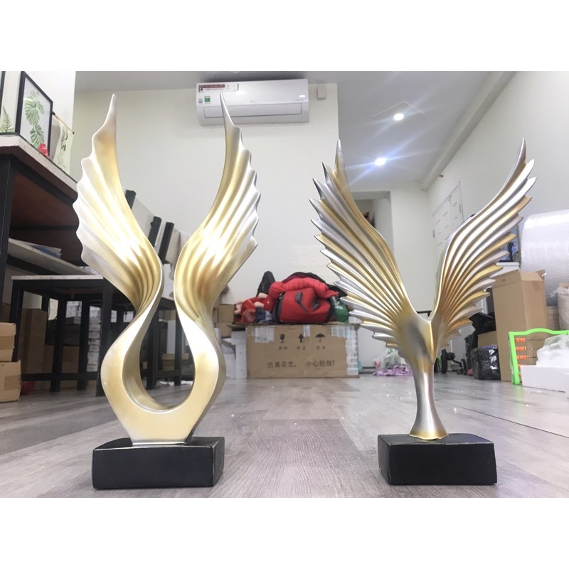 Tượng chim ưng và đôi cánh thiên thần trang trí phòng ngủ, kệ tủ, tủ rượu cực sang trọng