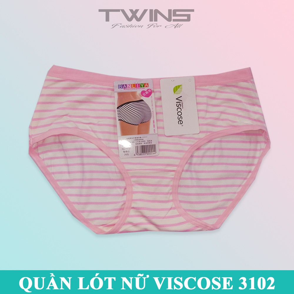 Quần lót nữ cotton cao cấp Viscose Banliya 3102 họa tiết sọc ngang chất liệu mềm mại thoáng mát freesize dưới 60kg