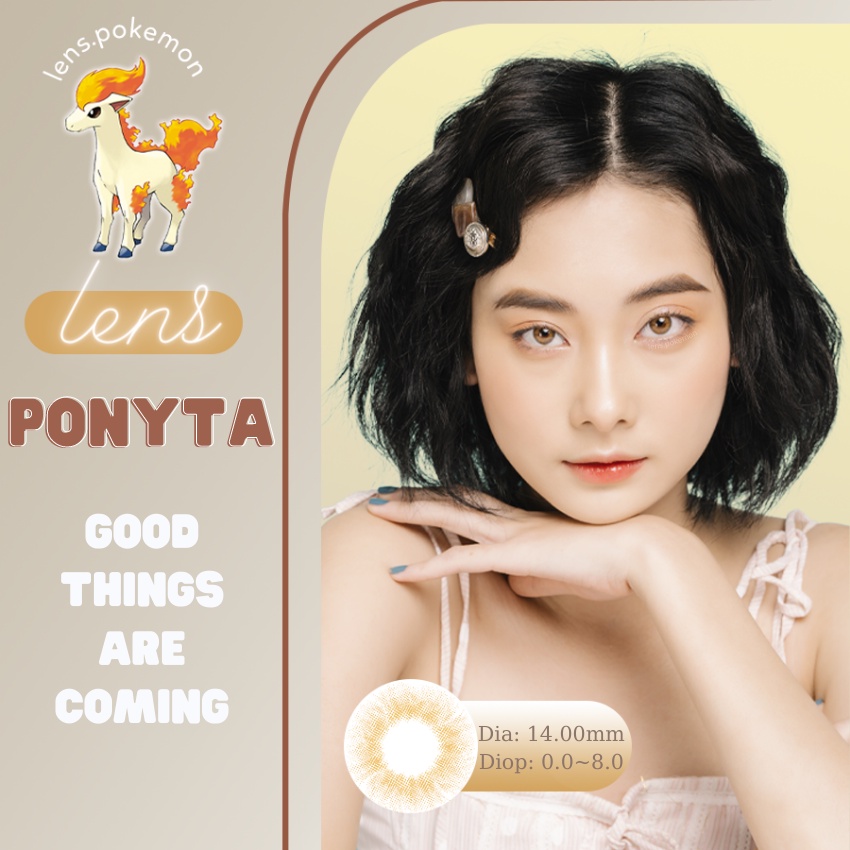 Kính áp tròng PONYTA nâu caramel giãn nhẹ 14.0mm - Lens cận thời trang Hàn Quốc chính hãng