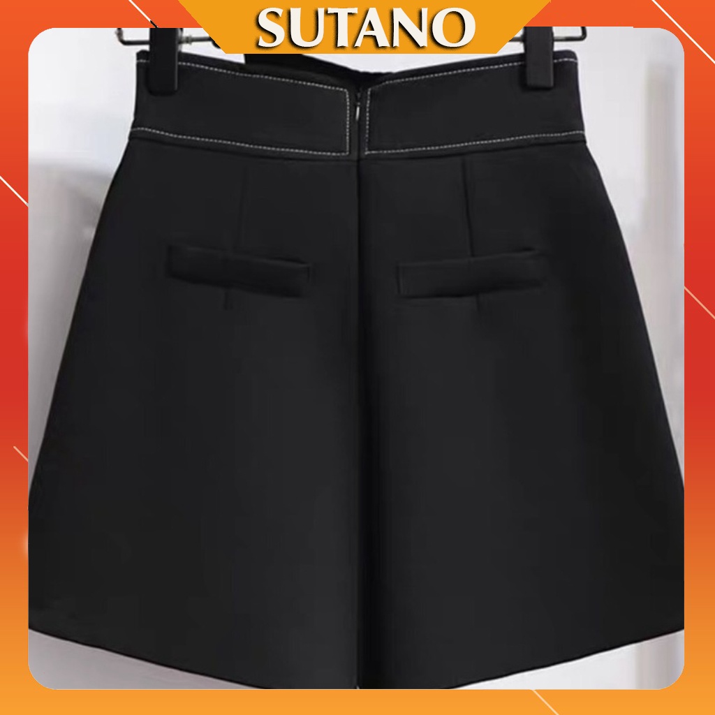 Chân váy chữ A -quần giả váy thiết kế cực xinh - đính cúc - cạp lệch - may lộ chỉ chất liệu đẹp CV435 SUTANO