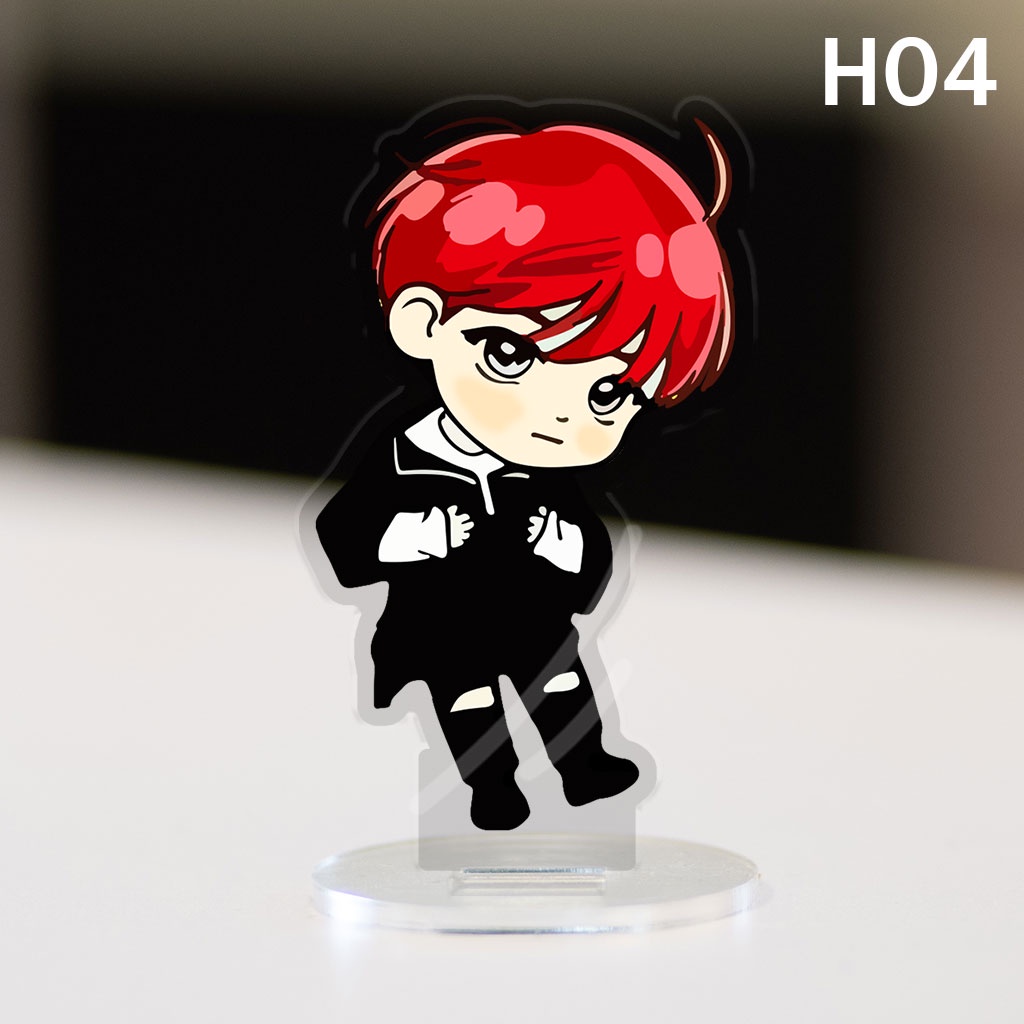 Mô hình đứng arcrylic KPOP BTS Jin Suga J Hope Rm Jimin V JK hình chibi decor góc học tập bàn làm việc haimai decor