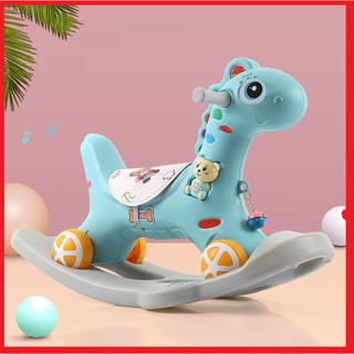 🍁 Ngựa Bập Bênh 2 trong 1 Kết Hợp Xe Chòi Chân Cho Bé ( Có nhạc )