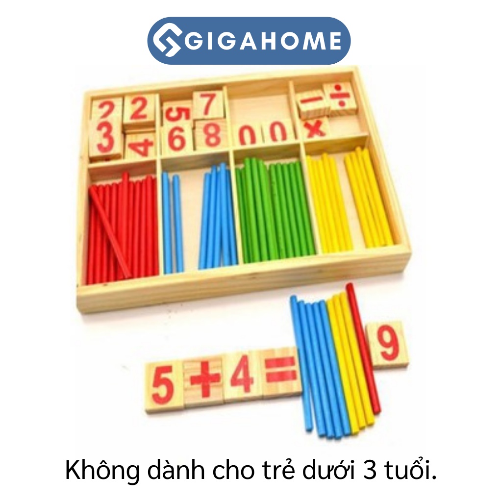 Bộ Que Tính Học Toán Bằng Gỗ GIGAHOME Cho Bé Học Và Phát Triển Tư Duy 2776