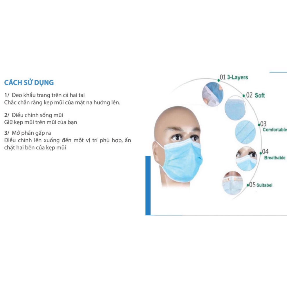 Khẩu trang y tế 4 lớp , khẩu trang kháng khuẩn CỬU LONG , hàng chính hãng bộ y tế khuyên dùng ( hộp 50 cái) Shop 8 | BigBuy360 - bigbuy360.vn