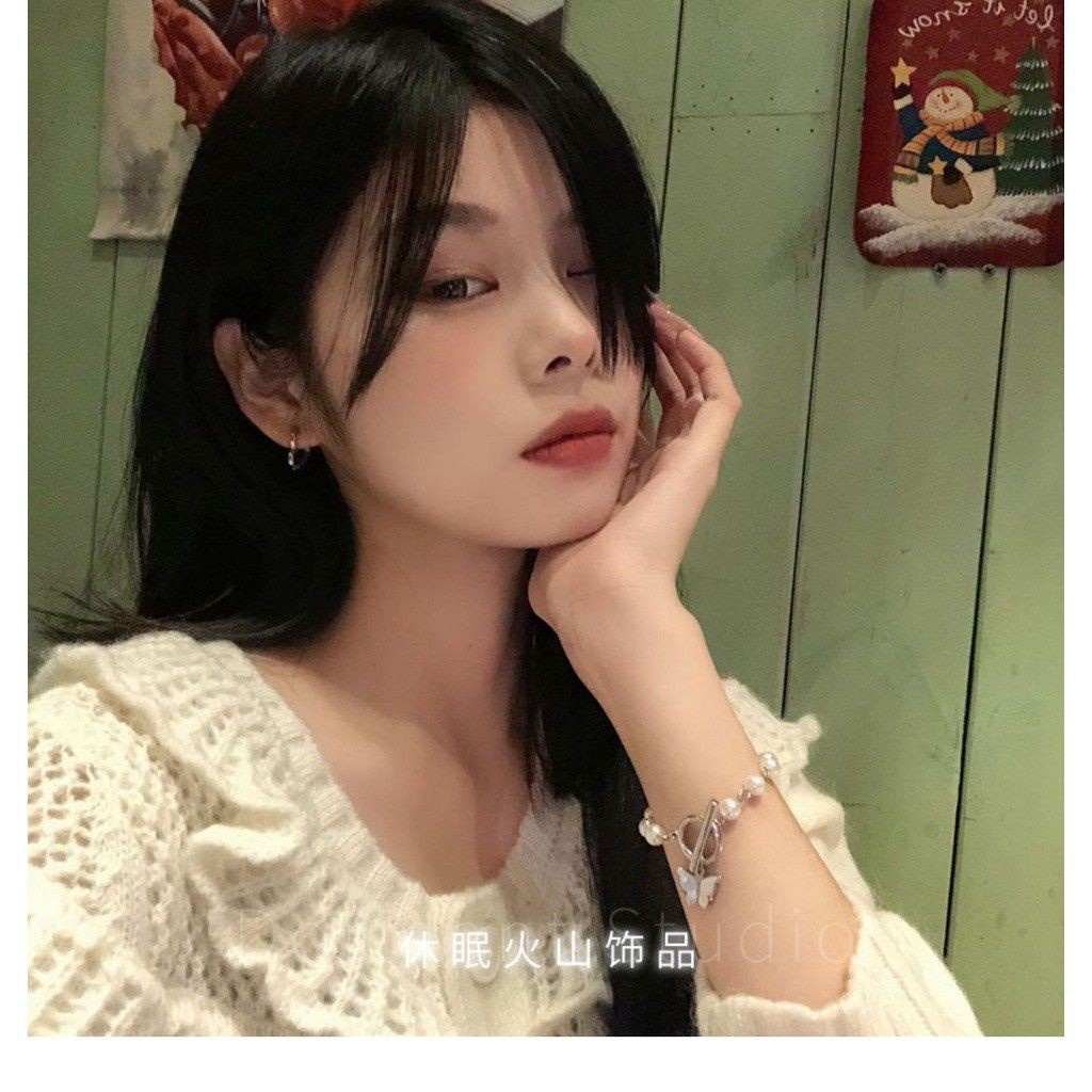 Ốp Vòng Tay Đính Ngọc Trai Phong Cách Retro Hàn Quốc nữ