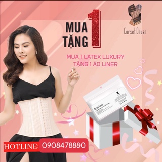 Đai Nịt Bụng Latex Corset Chuẩn Chính Hãng Hy Lạp Lưới (Màu Nude) - Tặng Áo Lót Mặc Trong