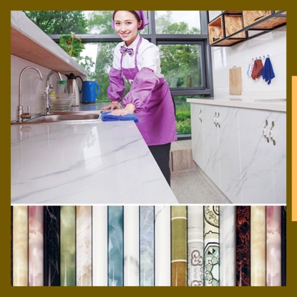 5M decal giả đá trơn bóng tráng nhôm chịu nhiệt khổ 60 cm