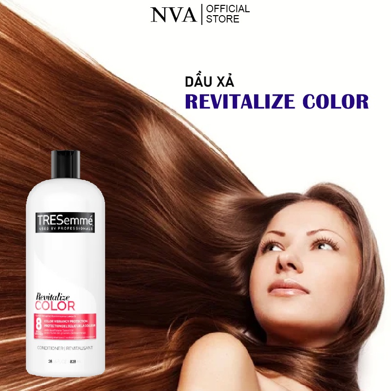 Dầu xả tóc Tresemme Mỹ 828ml dành cho tóc nhuộm giúp giữ màu, nếp, tóc chắc khỏe, óng mượt chuẩn salon