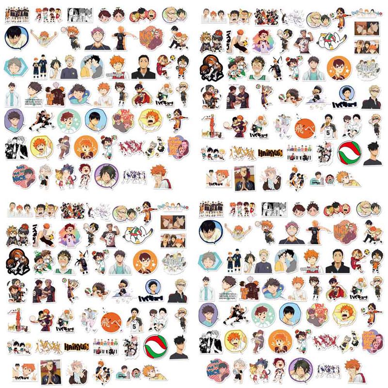 Set 50 Hình Miếng Dán Nhân Vật Anime Haikyuu Trang Trí Đa Dụng