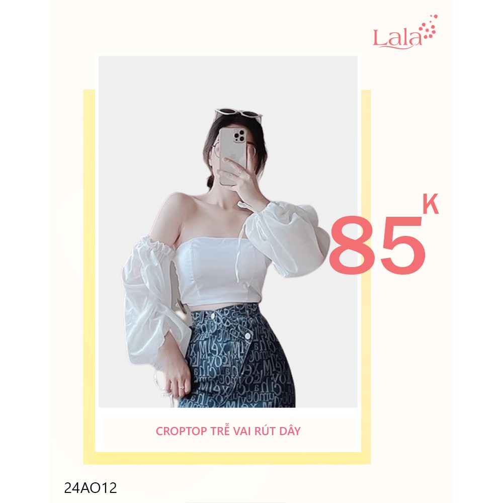 Croptop trễ vai rút dây