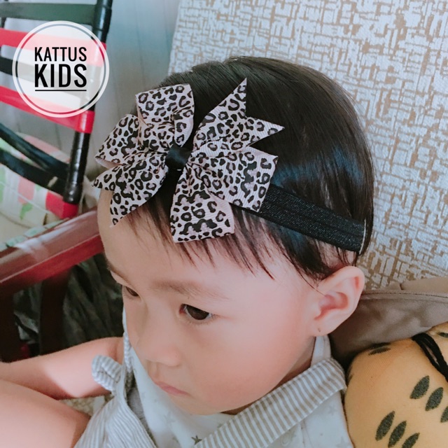 Băng đô bé gái nơ ribon chấm bi