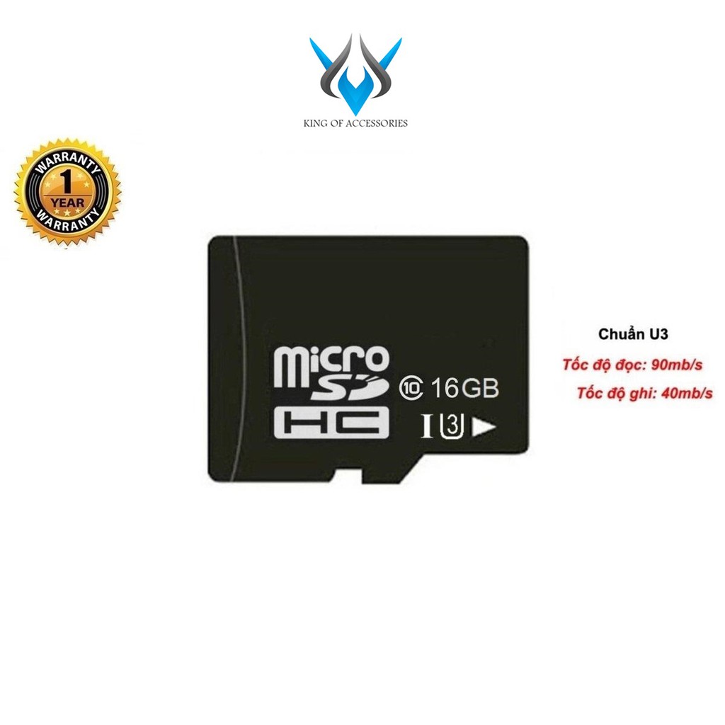 Thẻ nhớ microSDHC Noname 16GB Class 10 (Đen) - Đủ chuẩn dung lượng