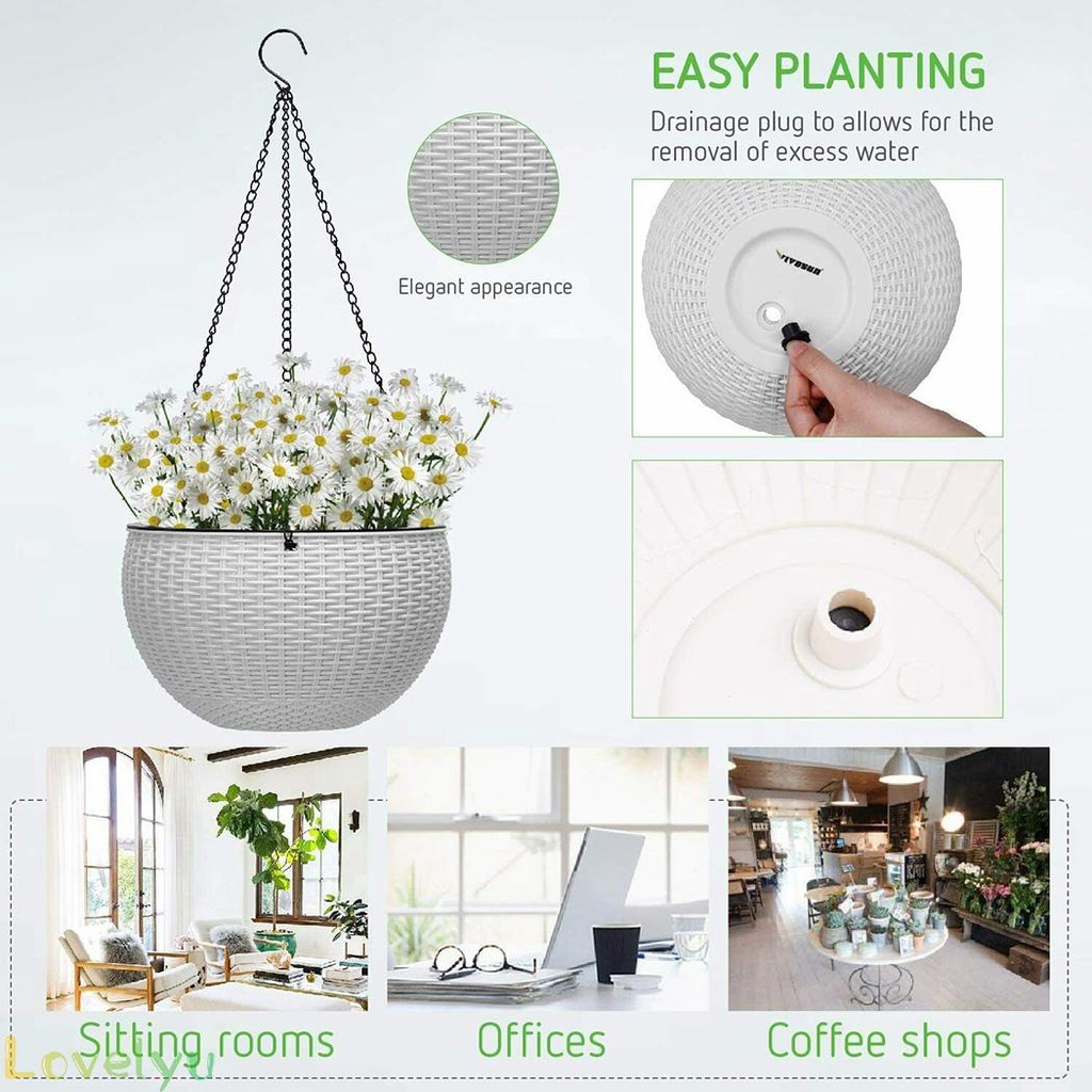2 Chậu Hoa Treo Tường Tự Tưới Nước