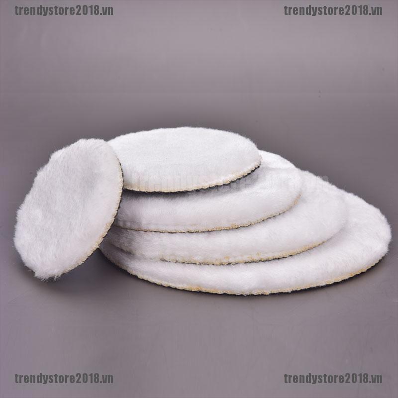 Bộ 5 Miếng Đệm Len Mềm Đánh Bóng Xe Hơi Màu Trắng