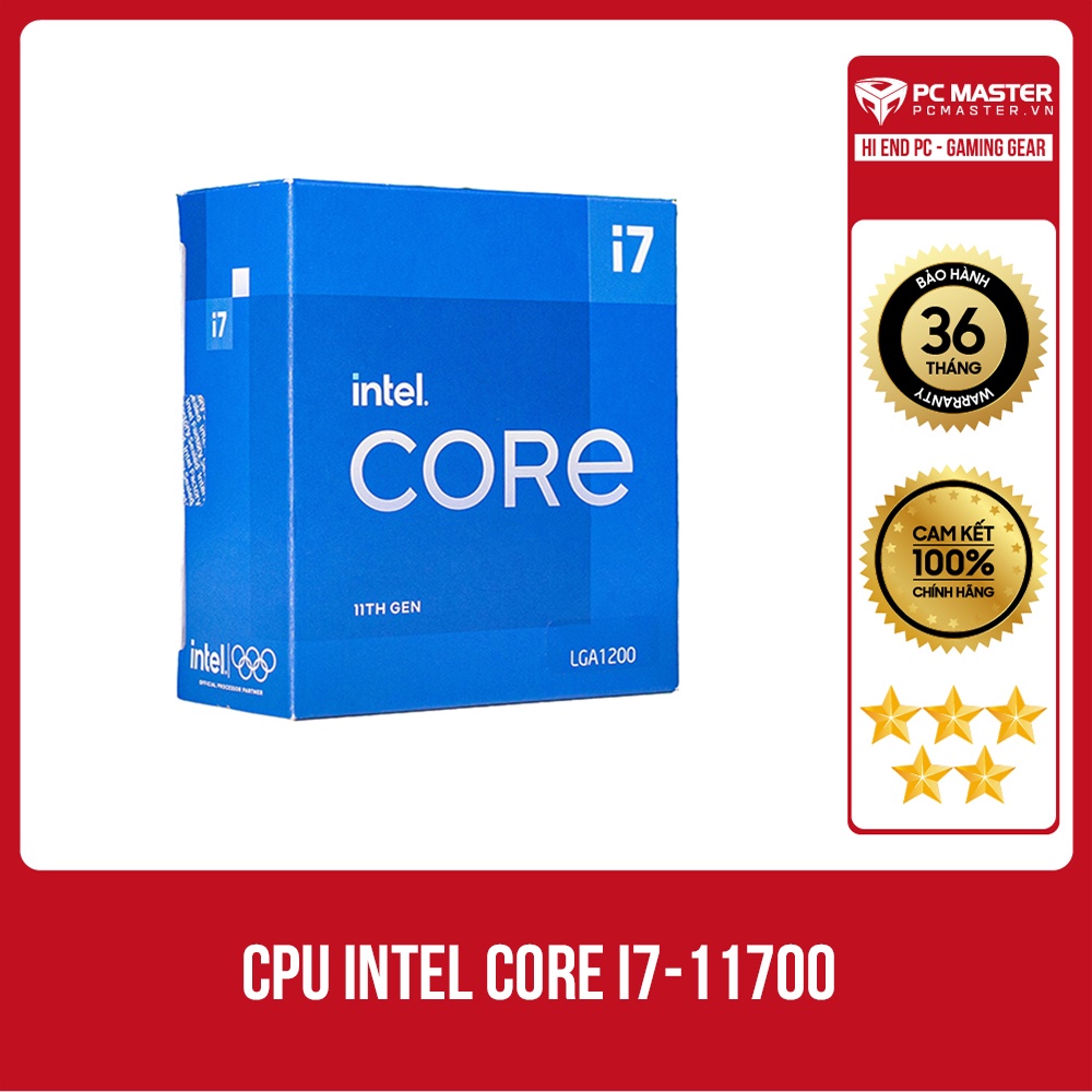 CPU Intel Core i7-11700 (2.50GHz Turbo Up To 4.90GHz, 8 Nhân 16 Luồng) hàng New Fullbox, bảo hành 3 năm