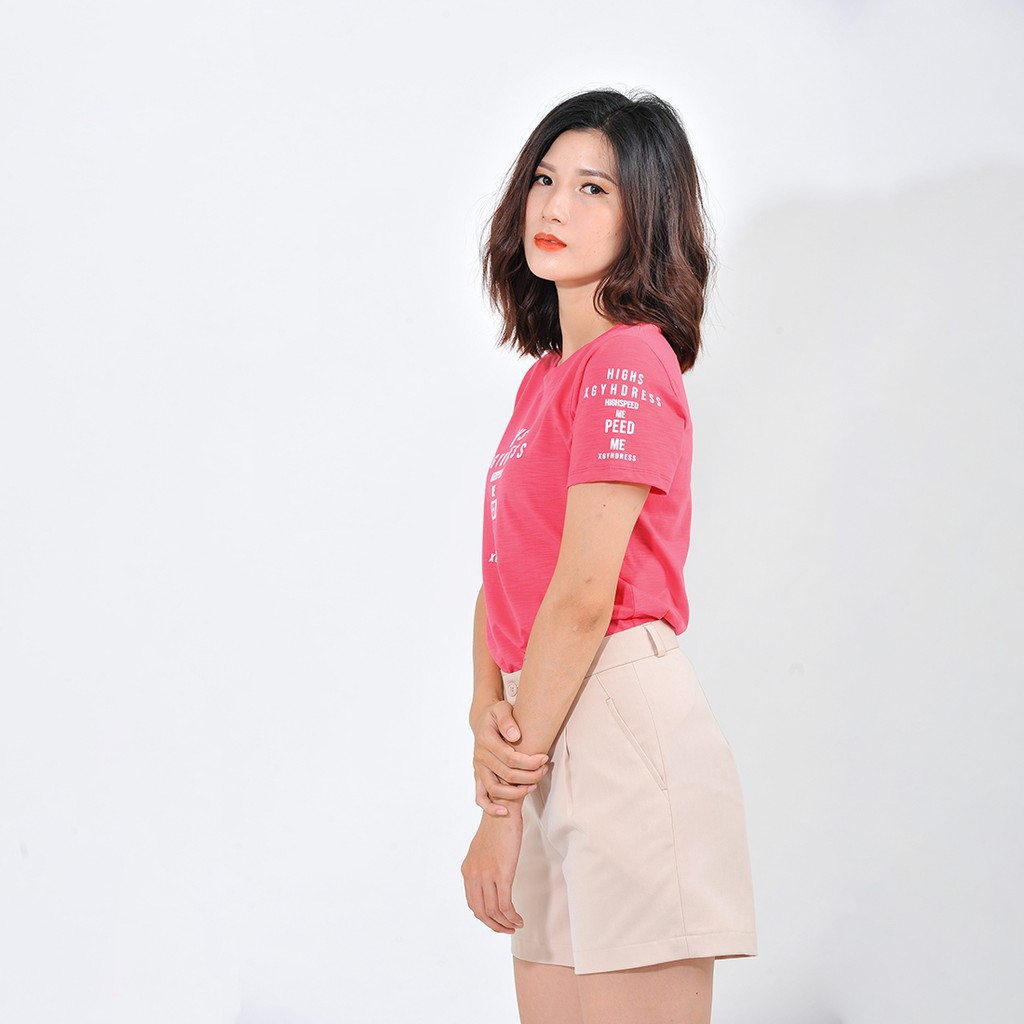 Áo thun nữ thời trang Eden áo phông tay ngắn form suông, cổ tròn, in chữ, freesize - AT082