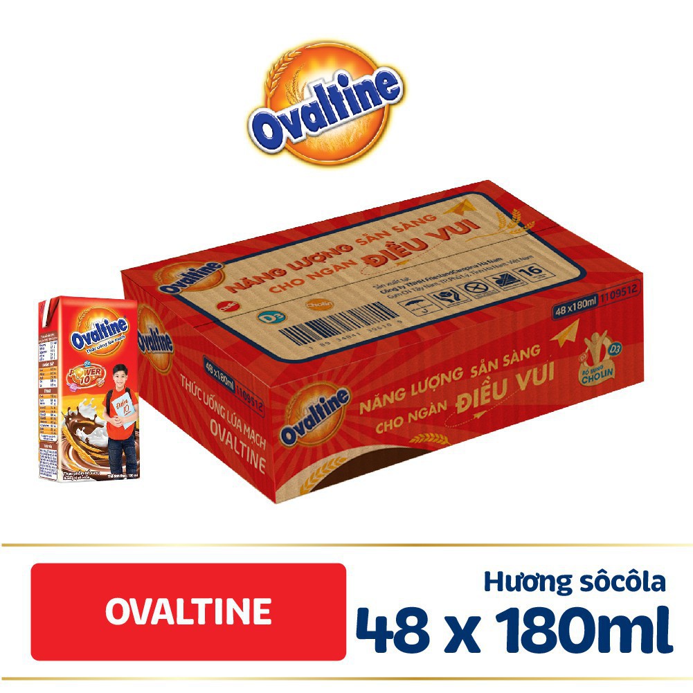 Thùng 48 Hộp Sữa Lúa Mạch Ovaltine (180ml/Hộp)