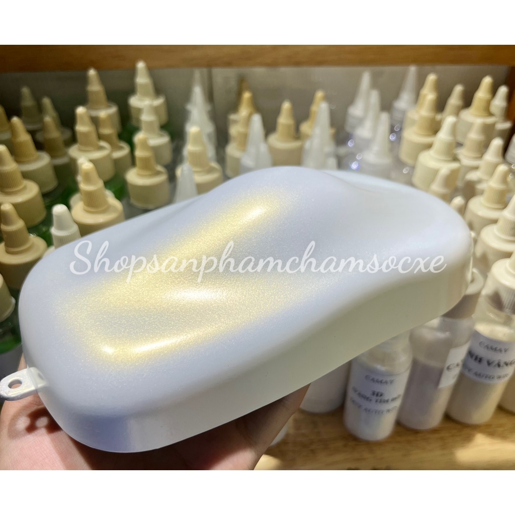 Trắng ngọc ánh vàng - Sơn 2k mờ cho xe máy, ô tô đóng lon 250g, 0.5kg và 1kg