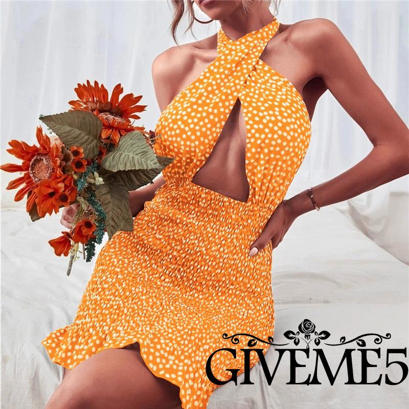 Đầm ôm dáng hở lưng in họa tiết hoa thời trang cho nữ