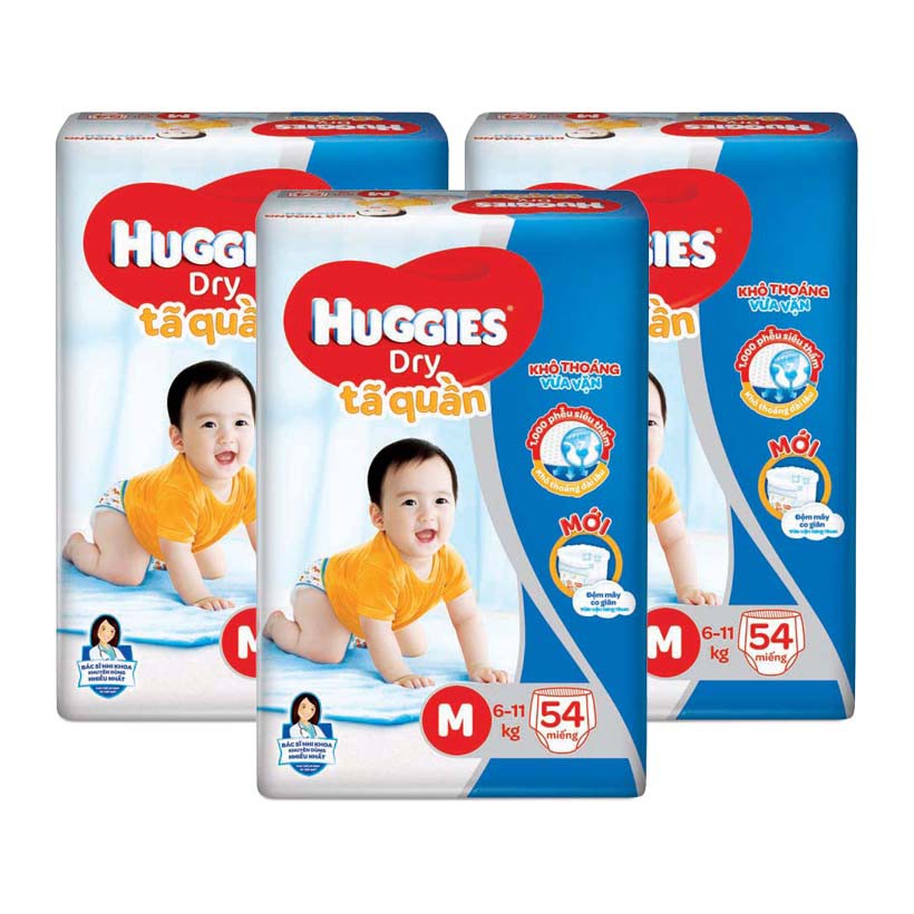 Tã quần Huggies Quần Đủ Size M54/L48/XXL38 mẫu Mới