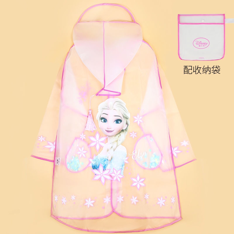 ♛Áo Mưa Trong Suốt Họa Tiết Elsa Xinh Xắn Dành Cho Bé