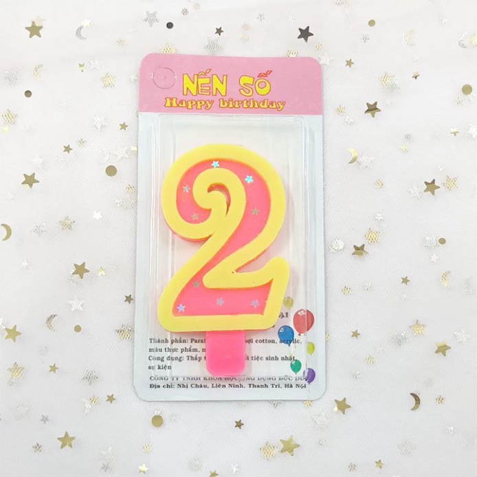 nến sinh nhật [FREESHIP❤️] nến số hồng sao hàng cao cấp