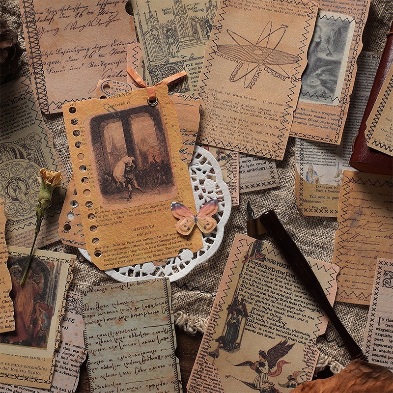 Set 30 Miếng Dán Trang Trí Sổ Tay Phong Cách Vintage Độc Đáo