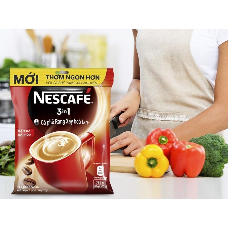 TÚI 46 gói NESCAFE 3in1 cà phê rang xay đậm đà hài hoà 17g/gói