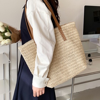 Túi cói tote đi biển đeo vai phong cách vintage mẫu mới 2024