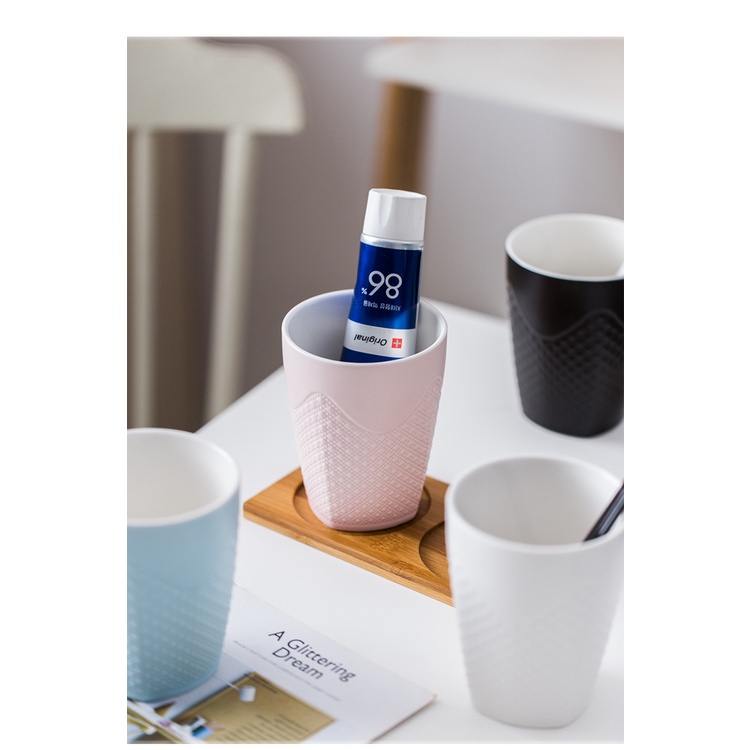 Cốc Đựng Bàn Chải Đánh Răng 420ml Chất Liệu Gốm Sứ Cao Cấp Trong Nhà Tắm Khách Sạn