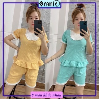 Đồ bộ mặc nhà ❤️𝑭𝑹𝑬𝑬𝑺𝑯𝑰𝑷❤️ Bộ đồ ngủ nữ chất Xốp kiểu dáng tiểu thơ Kute