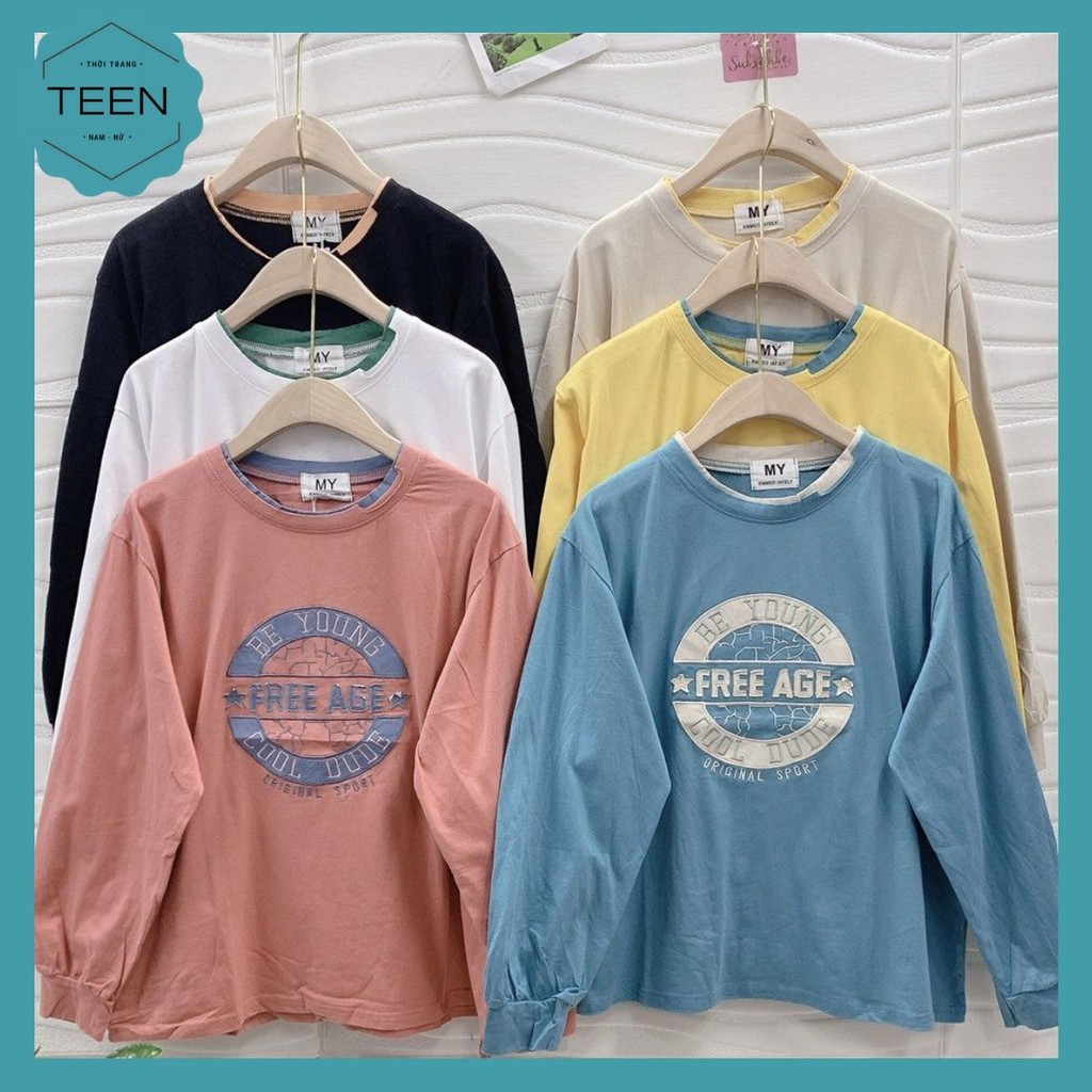 😍WARN30😍Áo DT Chữ BEYOUNG - Áo Nữ Cổ Tròn Dài Tay Freesize