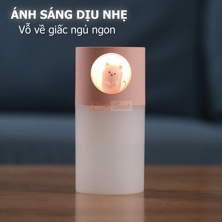 Nikascent Máy phun sương Ion âm kèm đèn ngủ cấp ẩm thơm phòng khử mùi MAGIC CANDLES