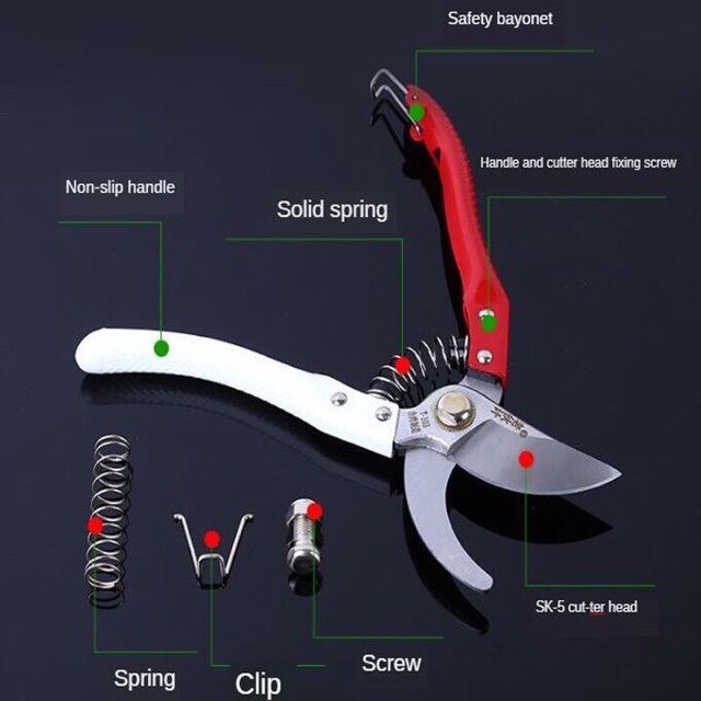 Kéo cắt cành sk5 cán đỏ trắng